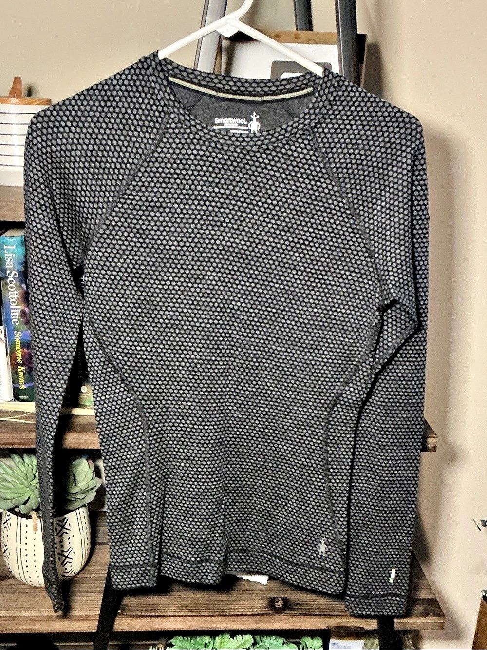 Smartwool Women'Small Merino 250 Base Layer Pattern Crew Black & Gray Small